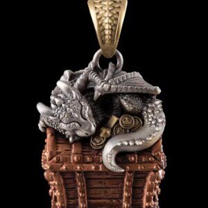 Coppertist.Wu Dragon Treasure Chest Pendant - NEW